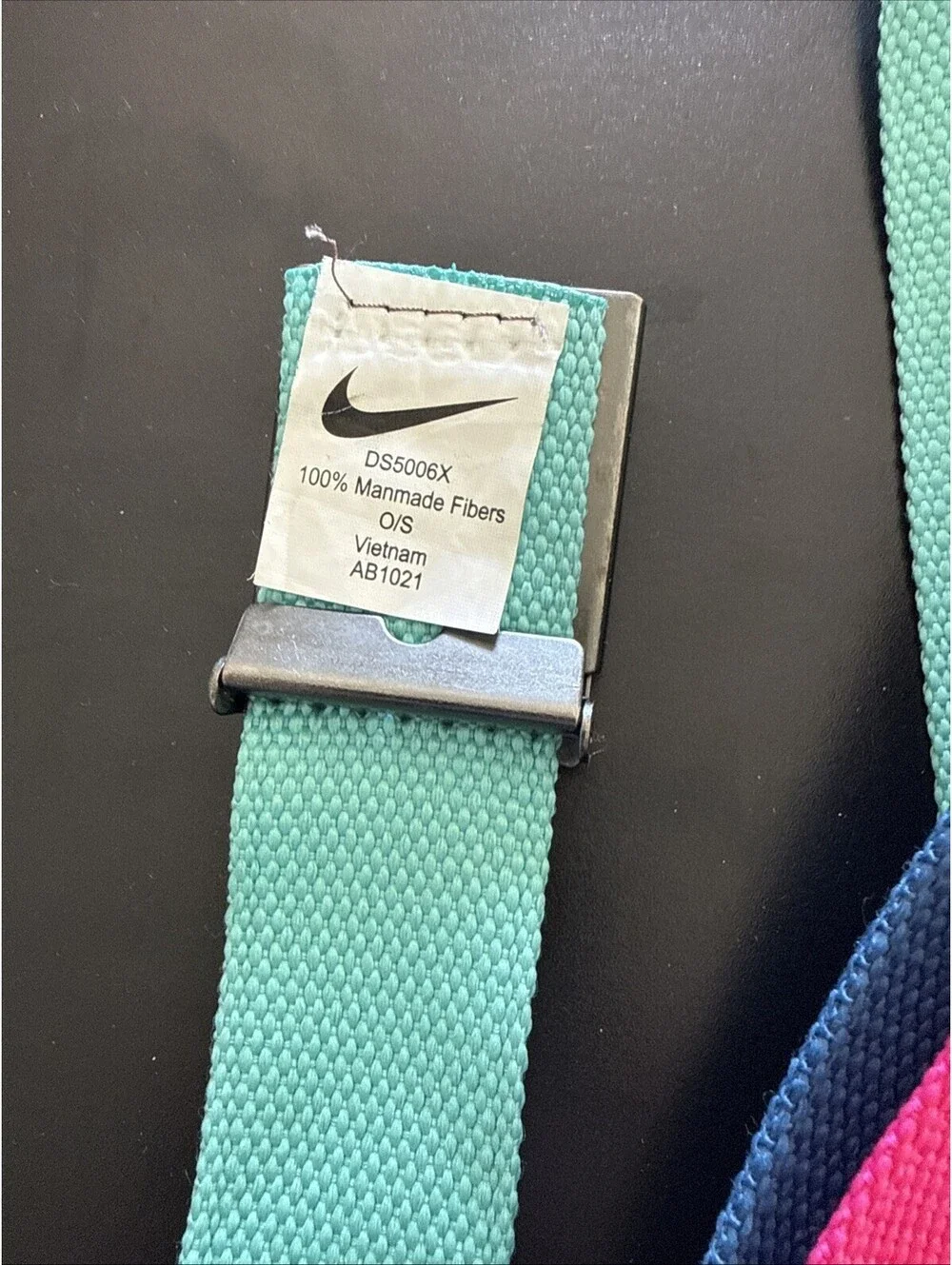 Nike Golf Web Belt Hot pink Blue And Teal Buckle Belt One Size *48.5”* Long